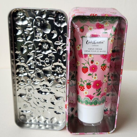 Cath Kidston Strawberries & Cream Hand Cream in Floral Gift Tin - New - Picture 2 of 6